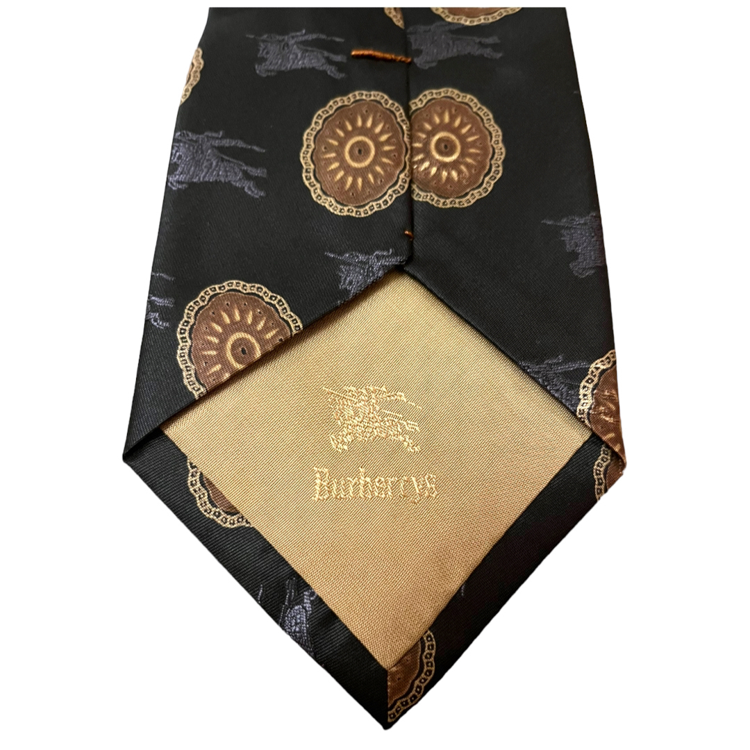 BURBERRY(バーバリー)の【未使用】BURBERRY ネクタイ ホースロゴ ブラック 刺繍 シルク100 メンズのファッション小物(ネクタイ)の商品写真