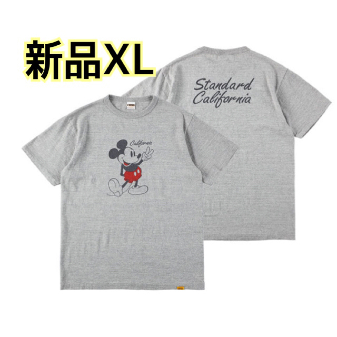 レアXLサイズ【新品】即完売　スタンダードカリフォルニア　ミッキーTシャツグレー