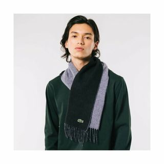 ラコステ(LACOSTE)の【ブラック】サスティナブルリバーシブルマフラー(マフラー)