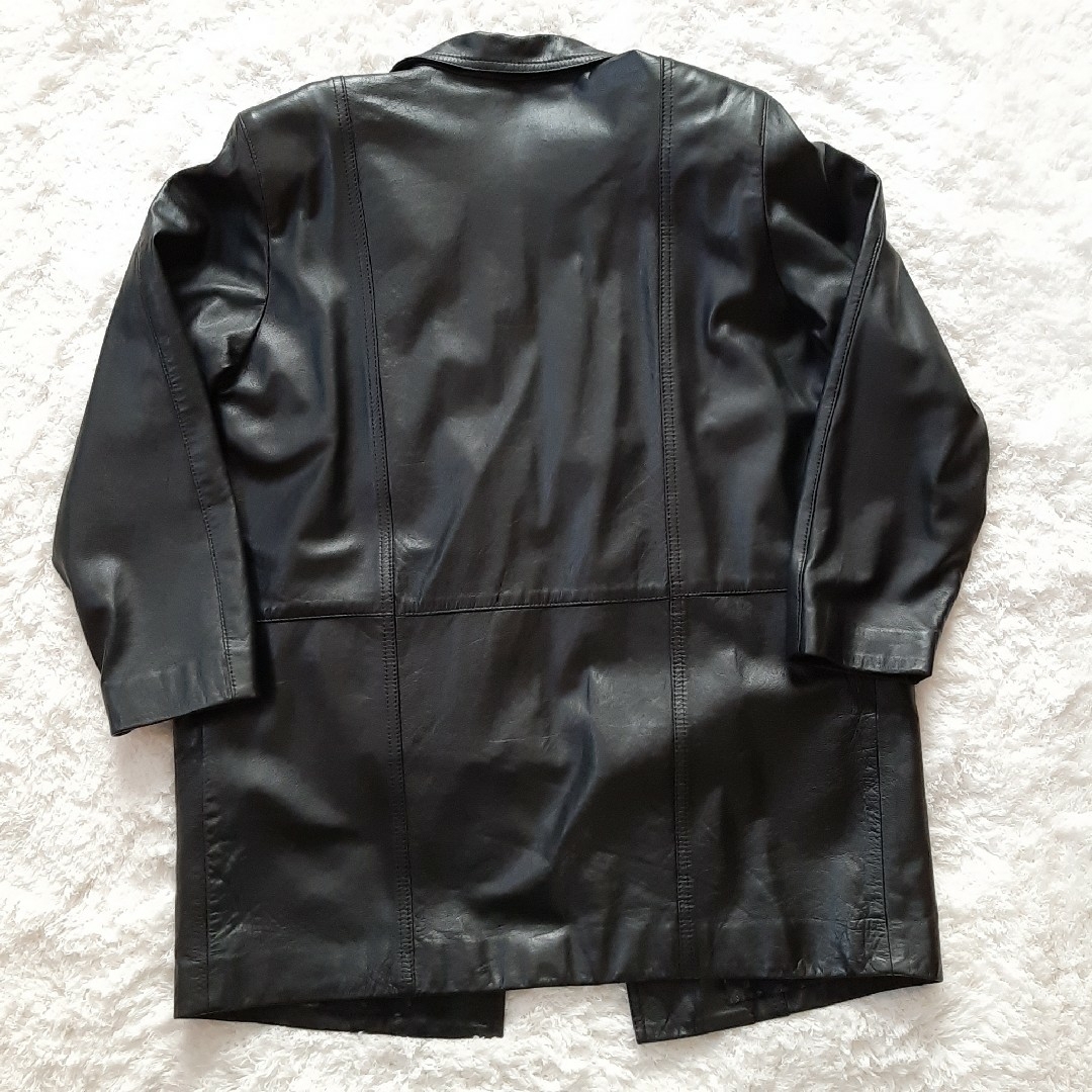 SNATTY メンズ レザージャケット シングル ブラック 羊革 フリー 中古
