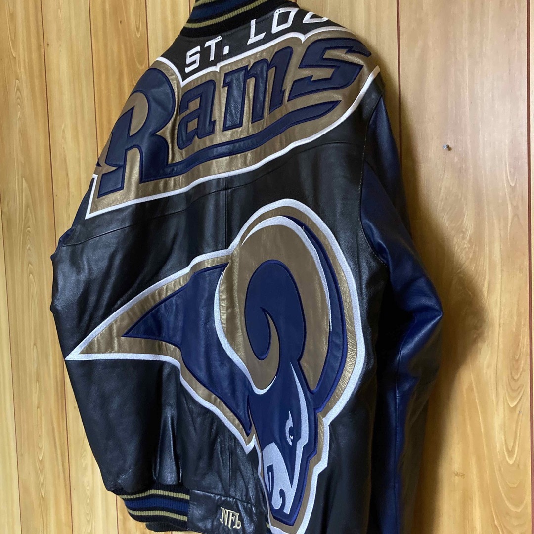 極美品・超希少　NFL ST.LOUIS RAMS  レザースタジャン L