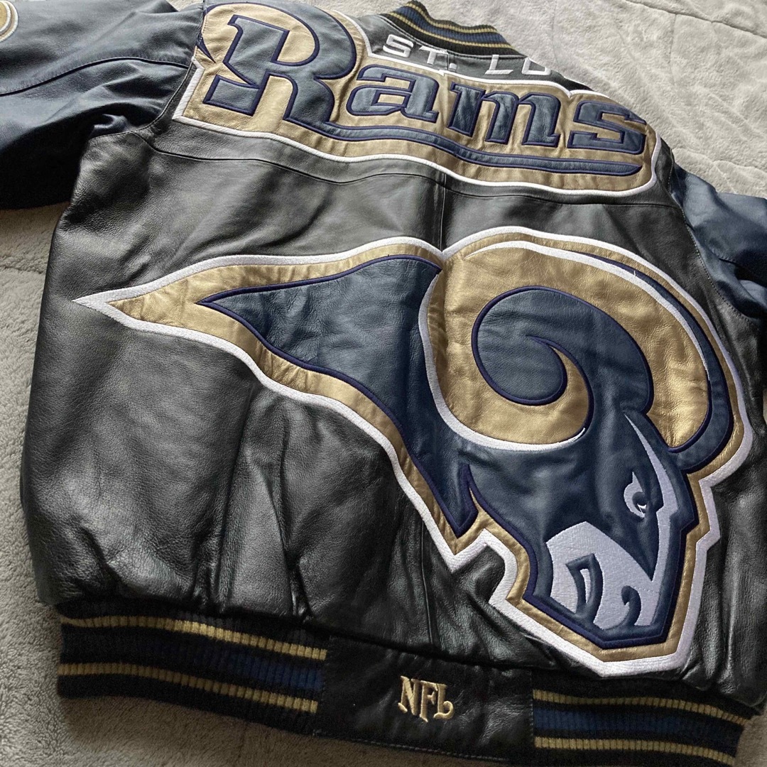 極美品・超希少　NFL ST.LOUIS RAMS  レザースタジャン L