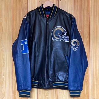 極美品・超希少　NFL ST.LOUIS RAMS  レザースタジャン L