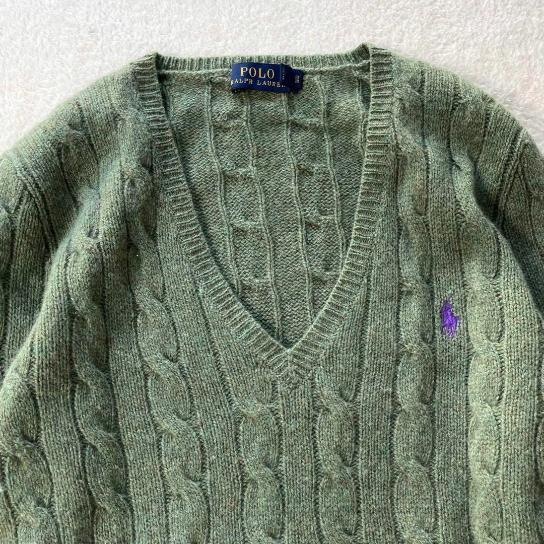 美品 ポロラルフローレン ニット セーター 緑 ウール カシミヤ 美品 ポロラルフローレン ニット セーター 緑 ウール カシミヤ