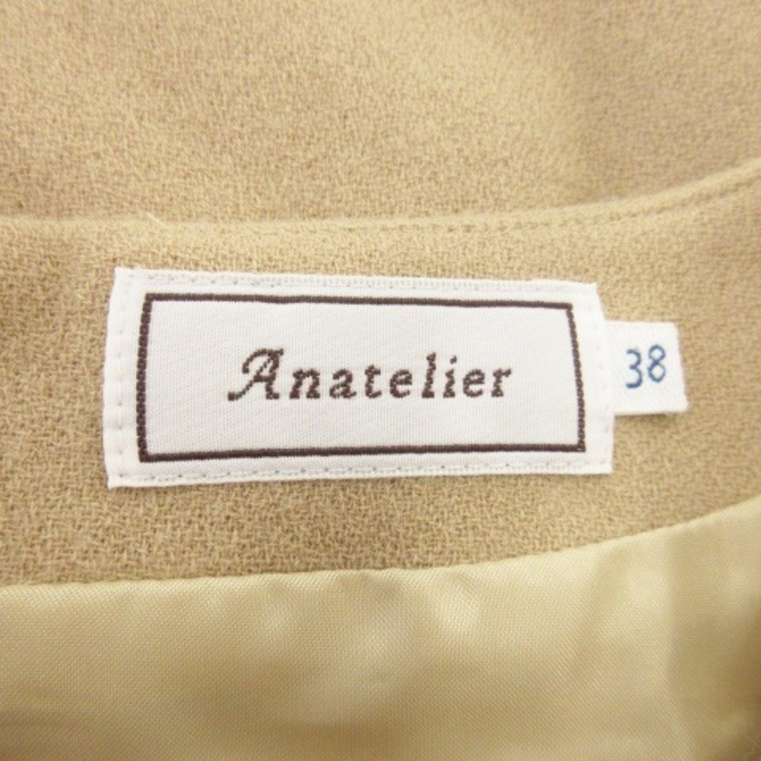 Anatelier　レディース　ワンピース　ベージュ　七分袖　リボン　38(M)