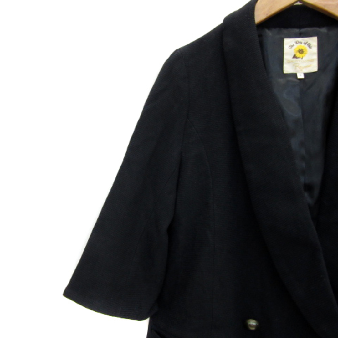 Ray BEAMS(レイビームス)のレイビームス ニットジャケット 七分袖 ダブルボタン ショールカラー 0 黒 レディースのジャケット/アウター(その他)の商品写真