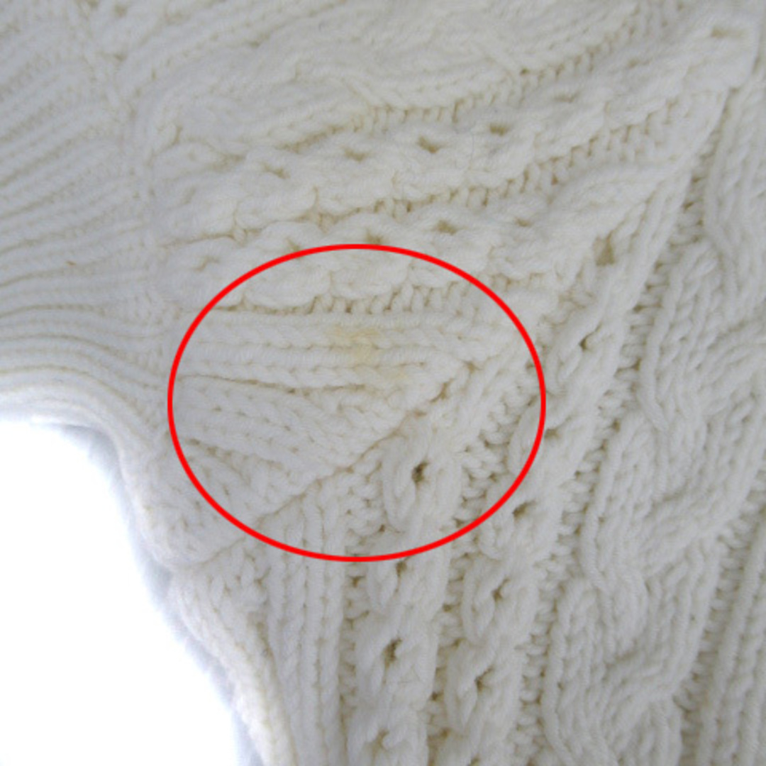 ef-de(エフデ)のエフデ ef-de ニット セーター 半袖 ラウンドネック ケーブル編み 9 白 レディースのトップス(ニット/セーター)の商品写真