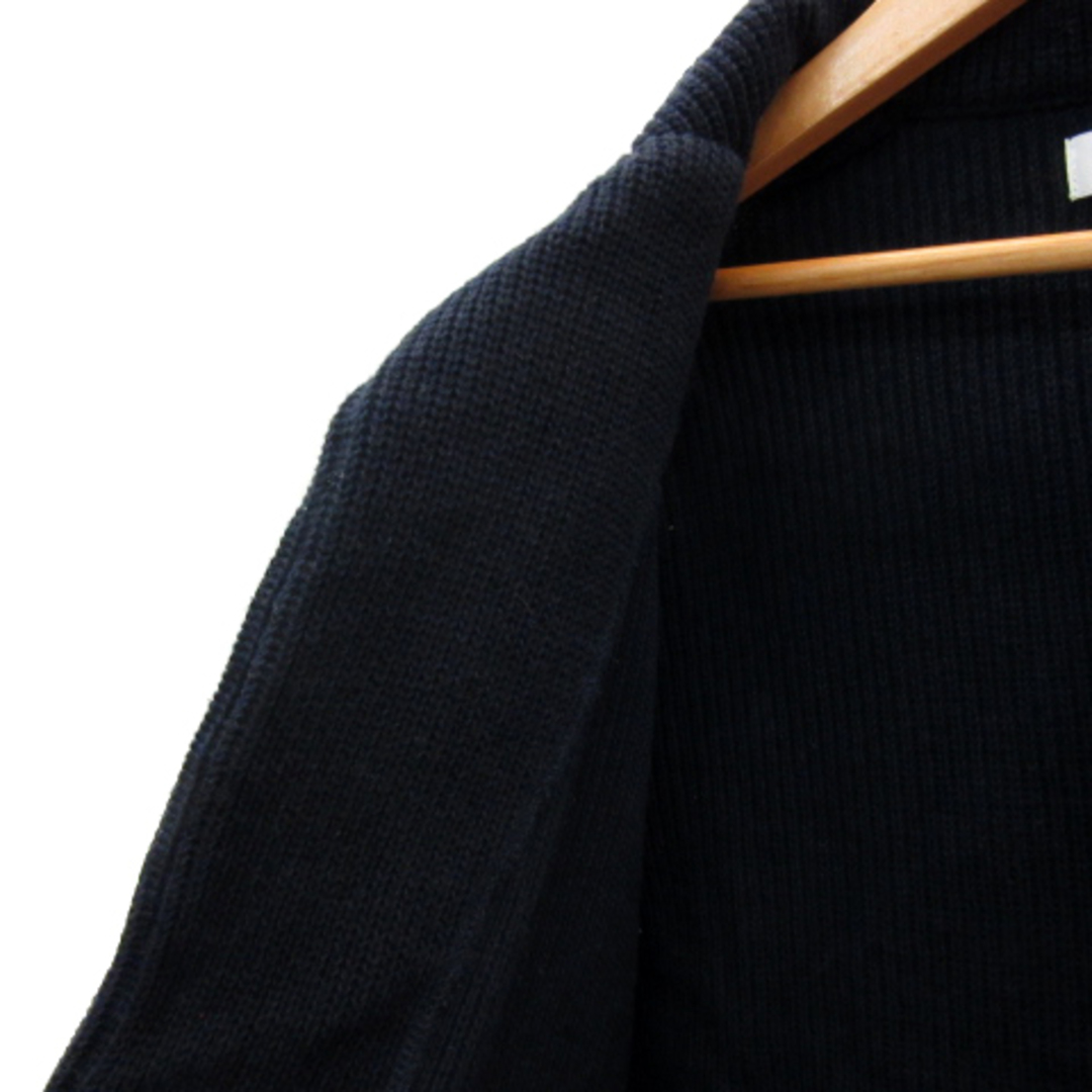 MORGAN HOMME(モルガンオム)のモルガンオム ニットジャケット ミドル丈 オープンカラー 無地 S 紺 ネイビー メンズのジャケット/アウター(テーラードジャケット)の商品写真