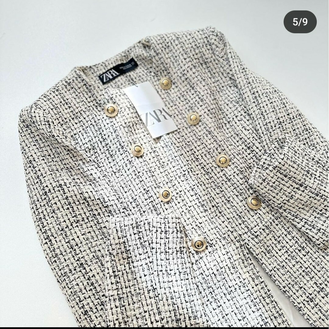 ZARA - ZARA ラウンドネック テクスチャーブレザー XSサイズ ZARA - ZARA ラウンドネック テクスチャーブレザー XSサイズ