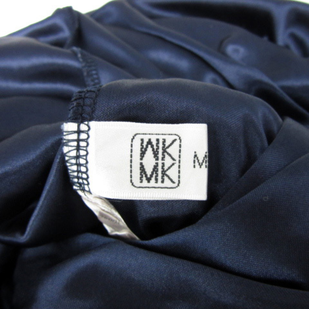 MK MICHEL KLEIN(エムケーミッシェルクラン)のエムケー ミッシェルクラン キャミソールワンピース ドット柄 38 紺 白 レディースのワンピース(ロングワンピース/マキシワンピース)の商品写真