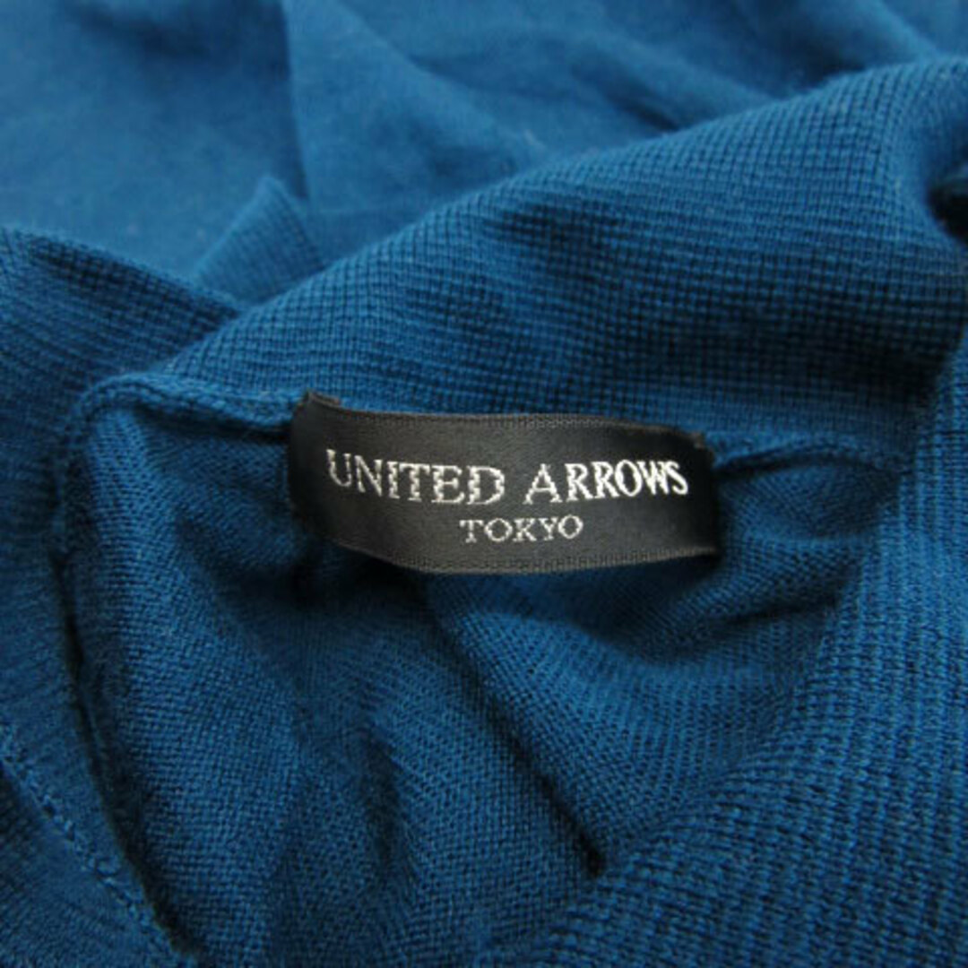 UNITED ARROWS(ユナイテッドアローズ)のユナイテッドアローズ ニット カットソー 半袖 ポロカラー フリル ブルー 青 レディースのトップス(ニット/セーター)の商品写真