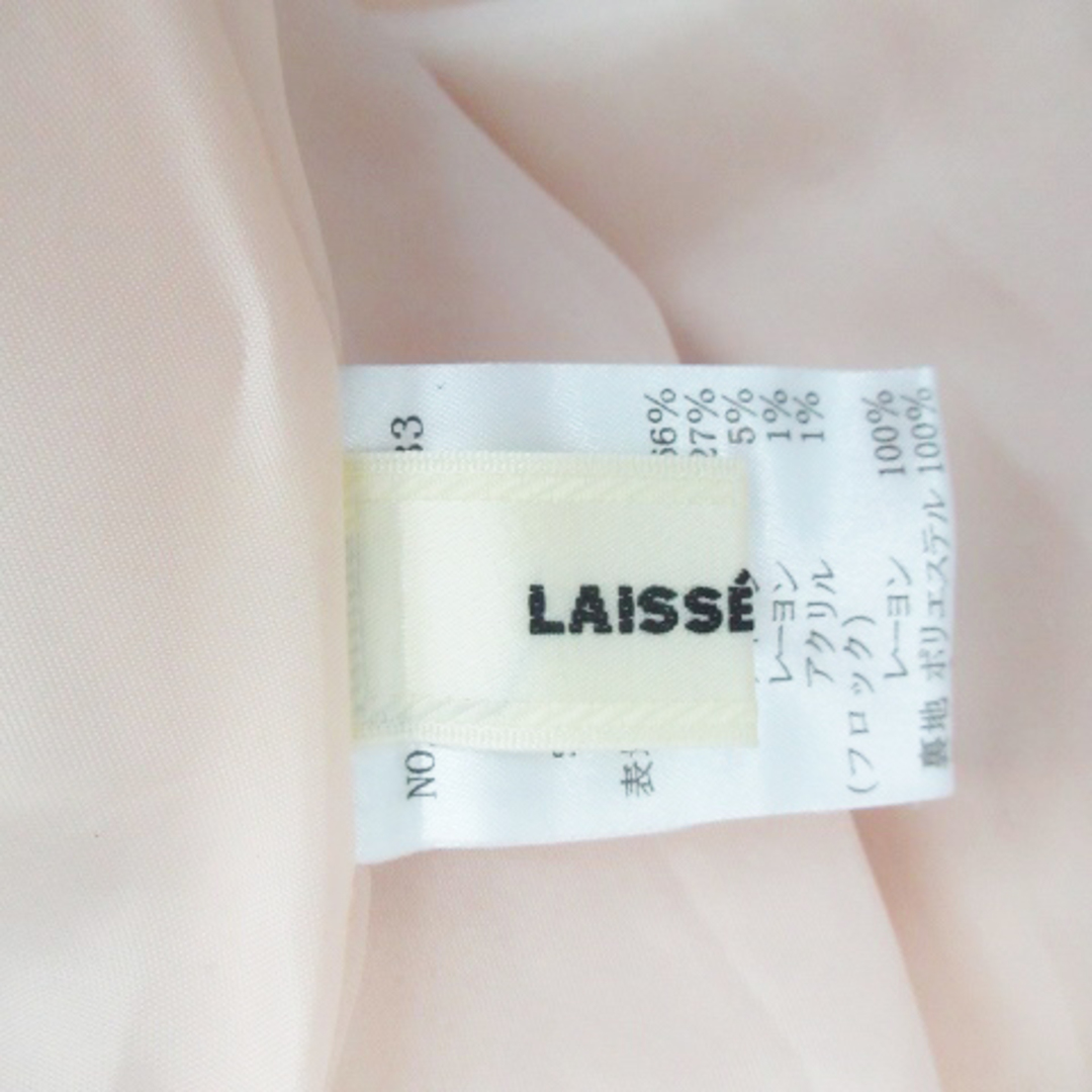 LAISSE PASSE(レッセパッセ)のレッセパッセ ワンピース ラウンドネック 半袖 ひざ 花柄 ウール 36 ピンク レディースのワンピース(ひざ丈ワンピース)の商品写真