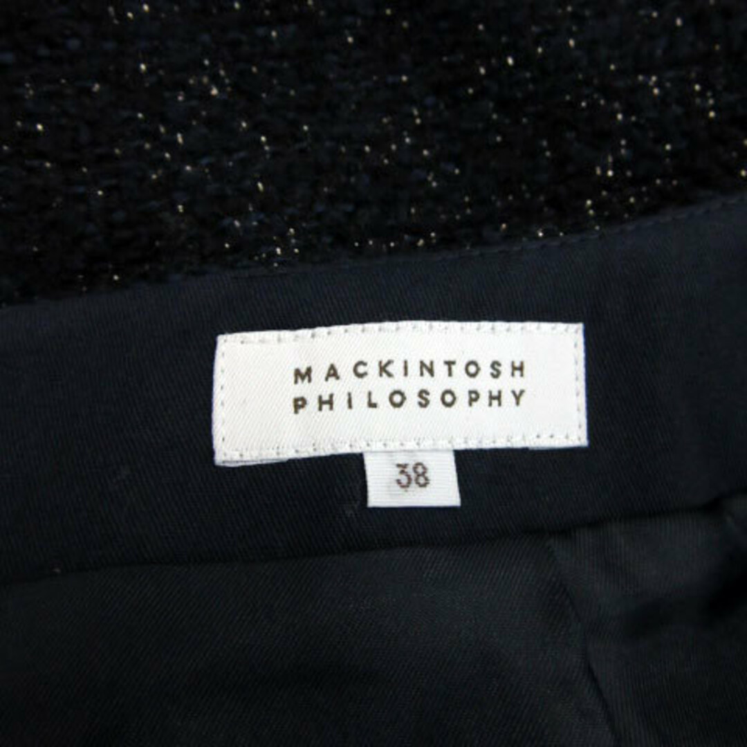 MACKINTOSH PHILOSOPHY(マッキントッシュフィロソフィー)のマッキントッシュフィロソフィー 台形スカート フレアスカート ひざ丈 38 紺 レディースのスカート(ひざ丈スカート)の商品写真