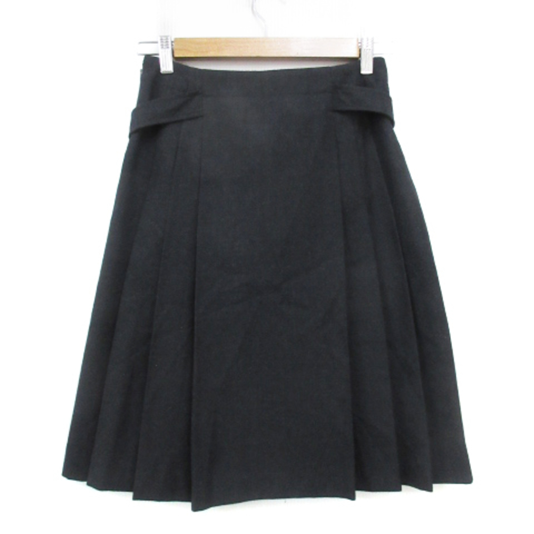 MK MICHEL KLEIN(エムケーミッシェルクラン)のエムケー ミッシェルクラン プリーツスカート ミモレ丈 36 黒 ブラック レディースのスカート(ひざ丈スカート)の商品写真