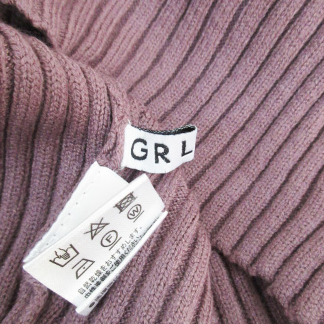 GRL(グレイル)のグレイル GRL リブニット カットソー 長袖 ボトルネック 無地 F 紫 レディースのトップス(ニット/セーター)の商品写真