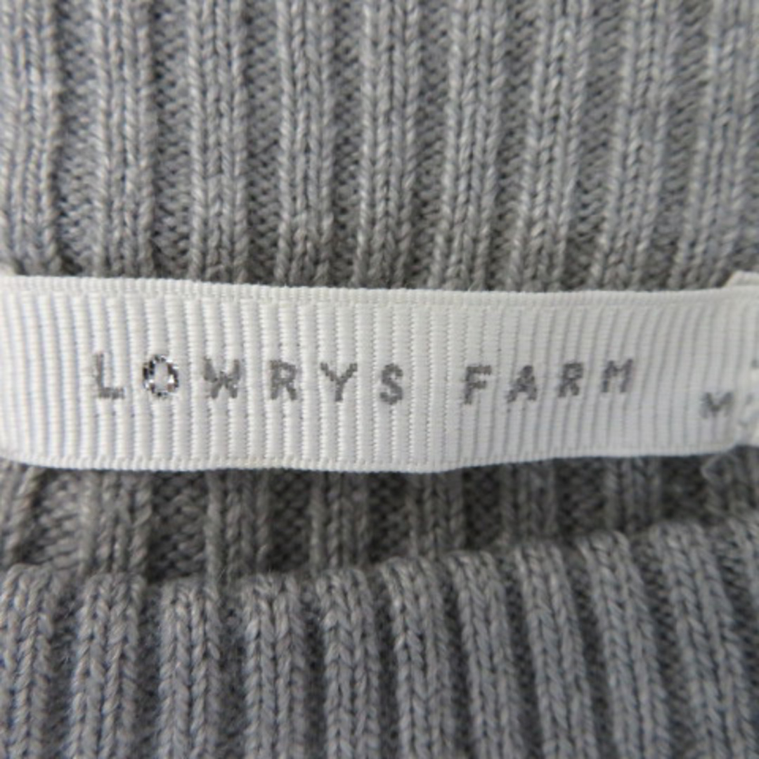 LOWRYS FARM(ローリーズファーム)のローリーズファーム リブニット カットソー 長袖 クルーネック 無地 M グレー レディースのトップス(ニット/セーター)の商品写真