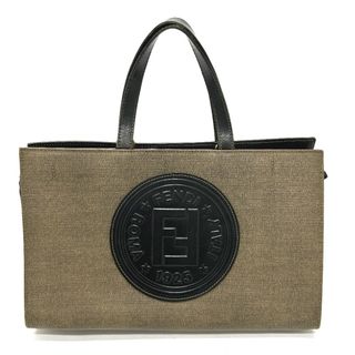 極美品✨FENDI トートバッグ FFロゴ ナイロン レザー ブラック 大容量