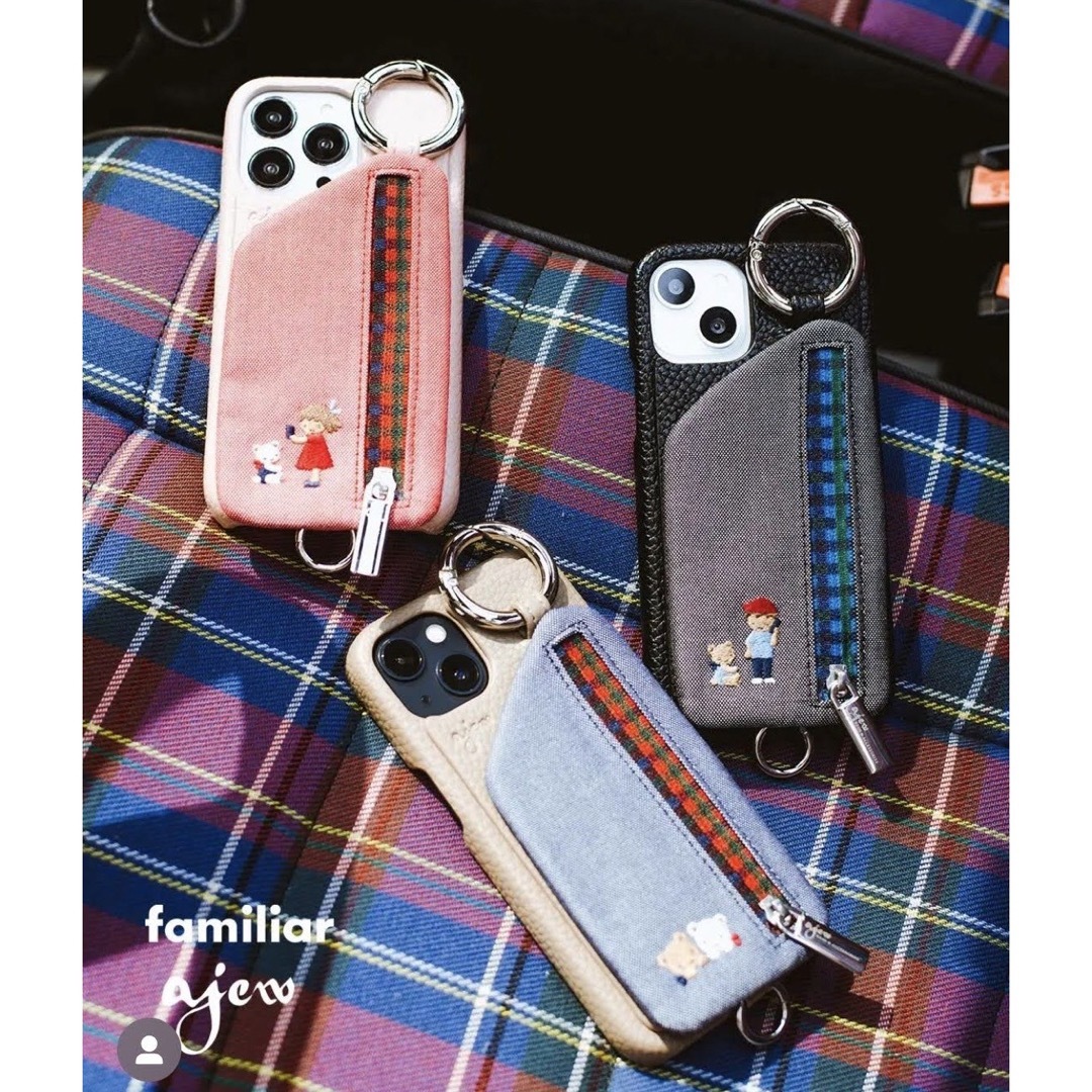 ファミリア【新品】familiar×ajewコラボ iPhoneケース／iPhone13