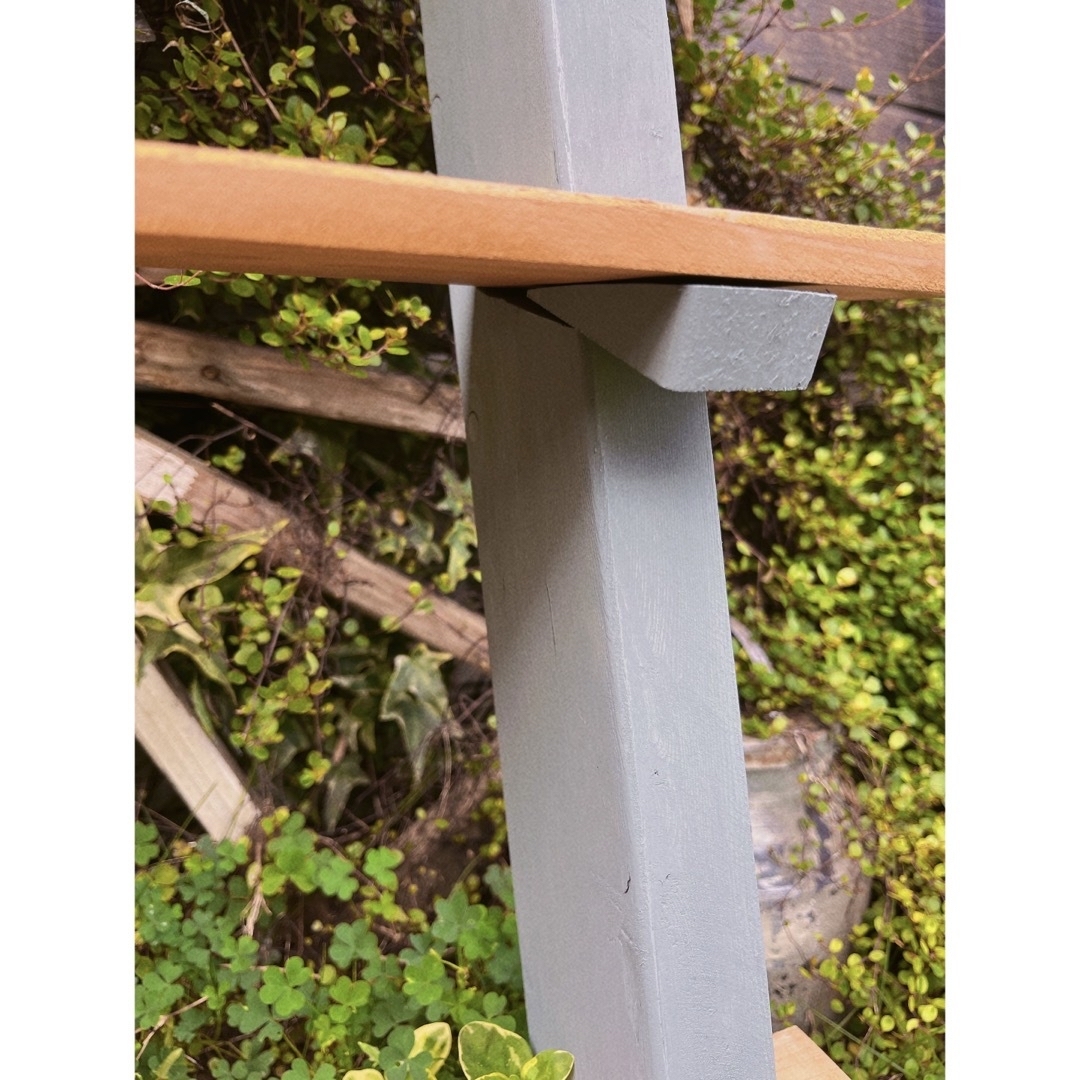 ネジ釘不要　簡易組み立て式　ハンドメイド　ラダーラック ハンドメイドのフラワー/ガーデン(その他)の商品写真