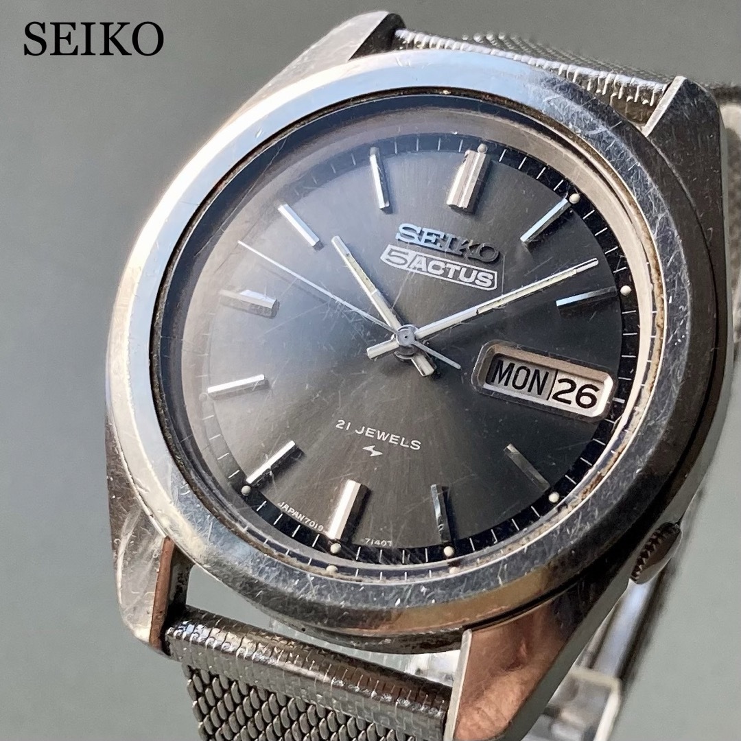 【動作品】セイコー 5 アクタス アンティーク 腕時計 自動巻き メンズのサムネイル