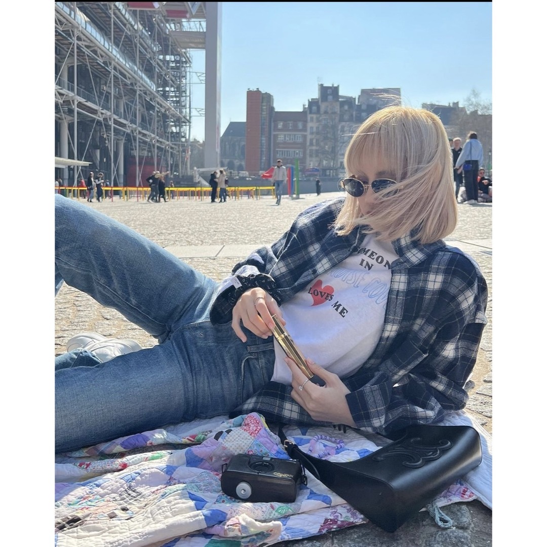 CELINE - セリーヌ 21aw ルーズチェックシャツ 38 リサ着用の CELINE - セリーヌ 21aw ルーズチェックシャツ 38 リサ着用の