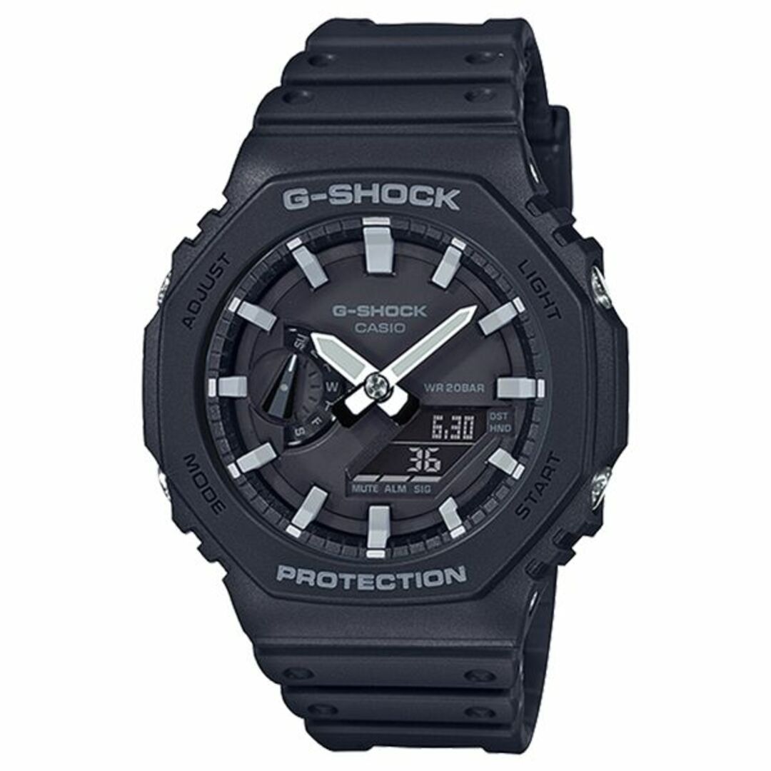 CASIO G-SHOCK Gショック ジーショック カシオ 腕時計 アナデジ デジタル＆アナログ 多機能 ブラック 海外モデル GA-2100-1A無機ガラス厚さ