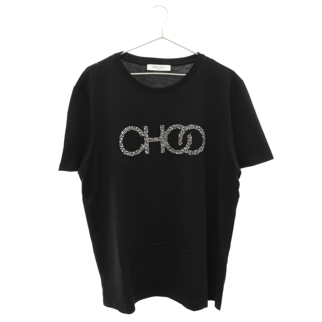 JIMMY CHOO(ジミーチュウ)のJIMMY CHOO ジミーチュウ Crystal Logo T-Shirt クリスタルロゴ半袖Tシャツ カットソー J000156369 ブラック メンズのトップス(Tシャツ/カットソー(半袖/袖なし))の商品写真