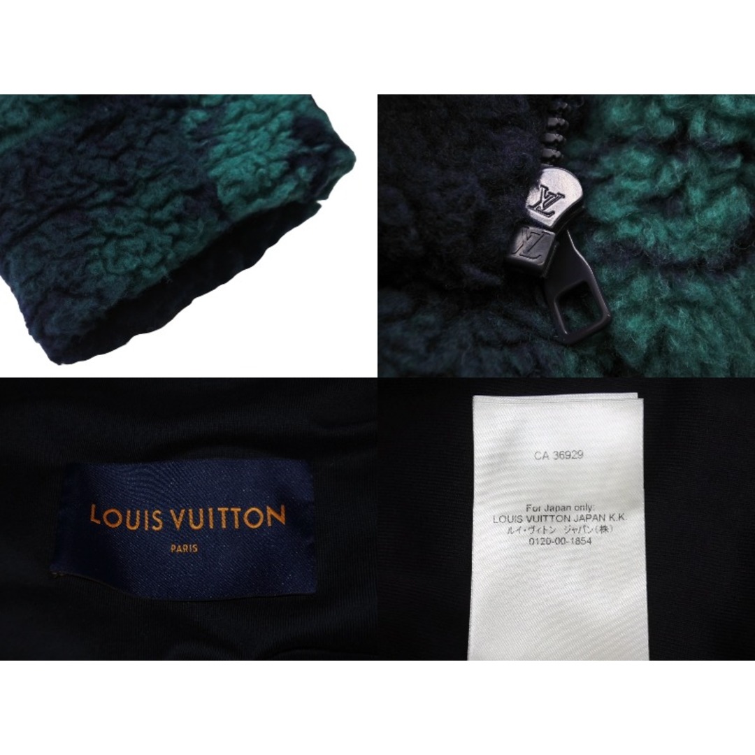 極美品 LOUIS VUITTON ルイヴィトン モノグラムジャカードカモフリース ボアブルゾン グリーン M RM231M SQ9 HOY15W  55065