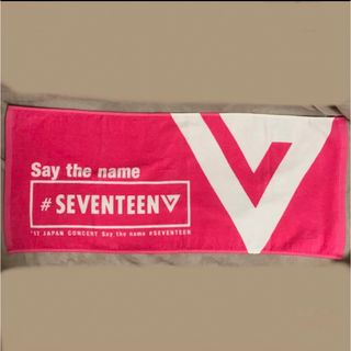 セブンティーン(SEVENTEEN)のSEVENTEEN タオル Say the name セブチ  桃　ピンク(アイドルグッズ)