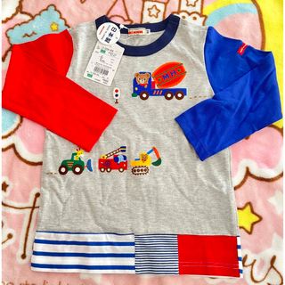 ミキハウス(mikihouse)のミキハウス100cm新品 プッチー君長袖Tシャツ ダンプカー ダブルビー(Tシャツ/カットソー)