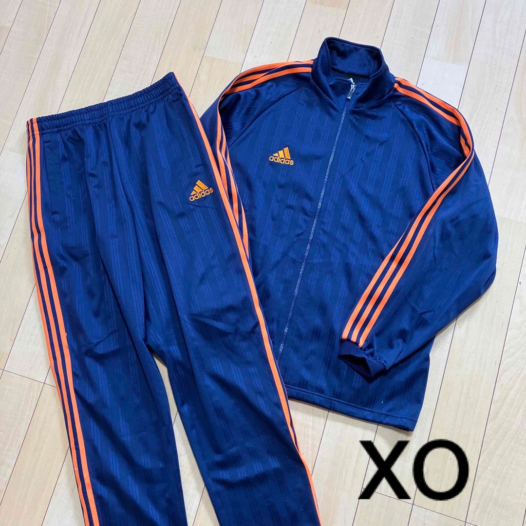 adidas☆アディダス☆ ジャージ☆S～M☆オレンジｘネイビー☆