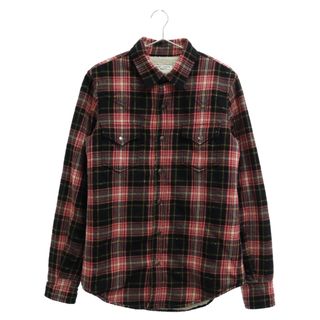 サンローラン(Saint Laurent)のSAINT LAURENT PARIS サンローランパリ 19AW ボアチェックシャツジャケット 581916 レッド(フライトジャケット)