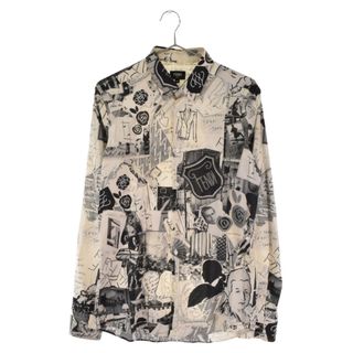 FENDI - FENDI フェンディ 総柄イラストデザイン長袖シャツ ホワイト