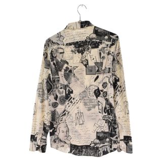FENDI - FENDI フェンディ 総柄イラストデザイン長袖シャツ ホワイト