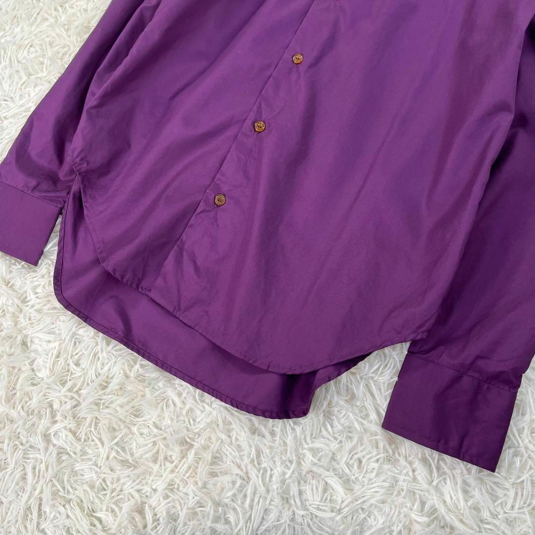 【新品未使用】ヴィヴィアンウエストウッド　変形カラー 長袖シャツ　オーブ刺繍　紫