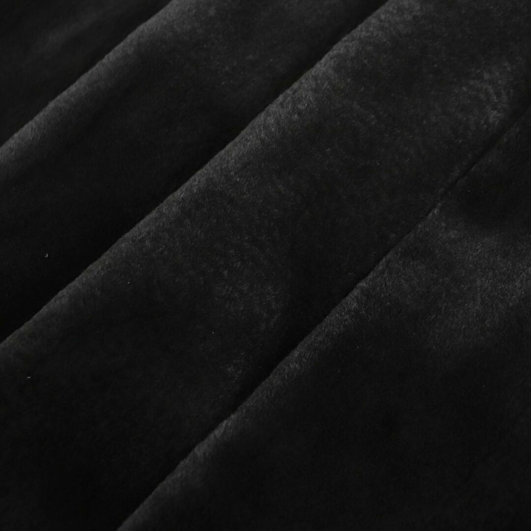極美品▼MINK シェアードミンク 裏地総柄 本毛皮ロングコート ブラック 毛質柔らか◎
