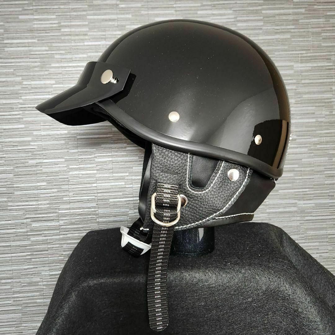XL 　ポリスヘルメット　ブラック　キャップ型　半帽　　半ヘル
