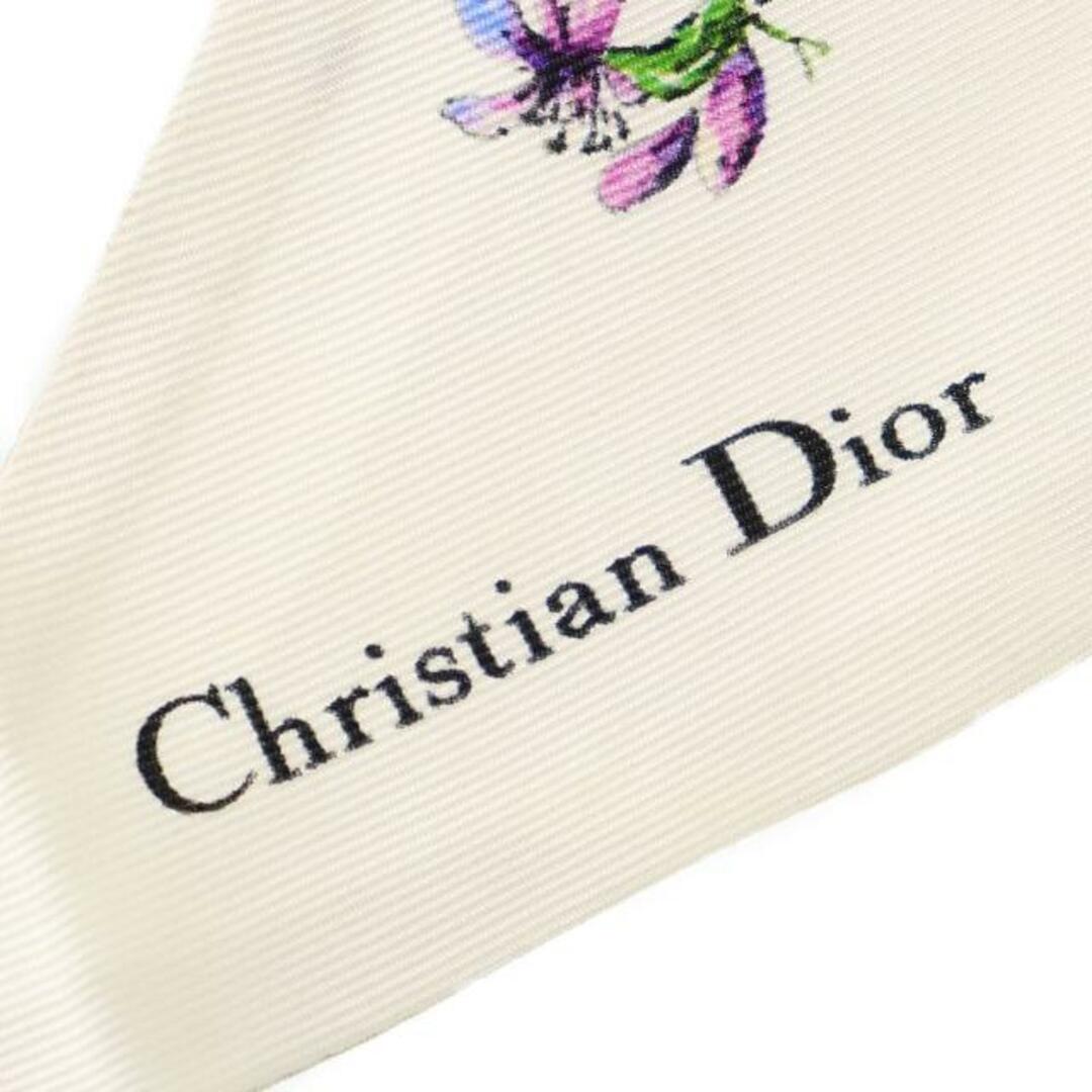 Christian Dior(クリスチャンディオール)のクリスチャンディオール ツイリースカーフ ミッツァ スカーフ フラワー 中古 ホワイト グレー系 シルク100％ Christian Dior 【中古】 | ブランド ファッション小物 アクセサリー レディース ランクAB レディースのファッション小物(バンダナ/スカーフ)の商品写真