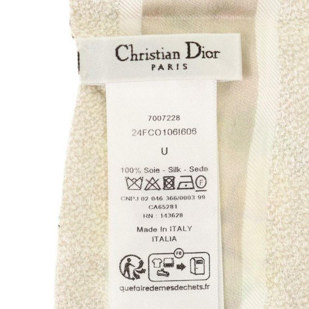 Christian Dior(クリスチャンディオール)のクリスチャンディオール ツイリースカーフ ミッツァ スカーフ フラワー 中古 ホワイト グレー系 シルク100％ Christian Dior 【中古】 | ブランド ファッション小物 アクセサリー レディース ランクAB レディースのファッション小物(バンダナ/スカーフ)の商品写真