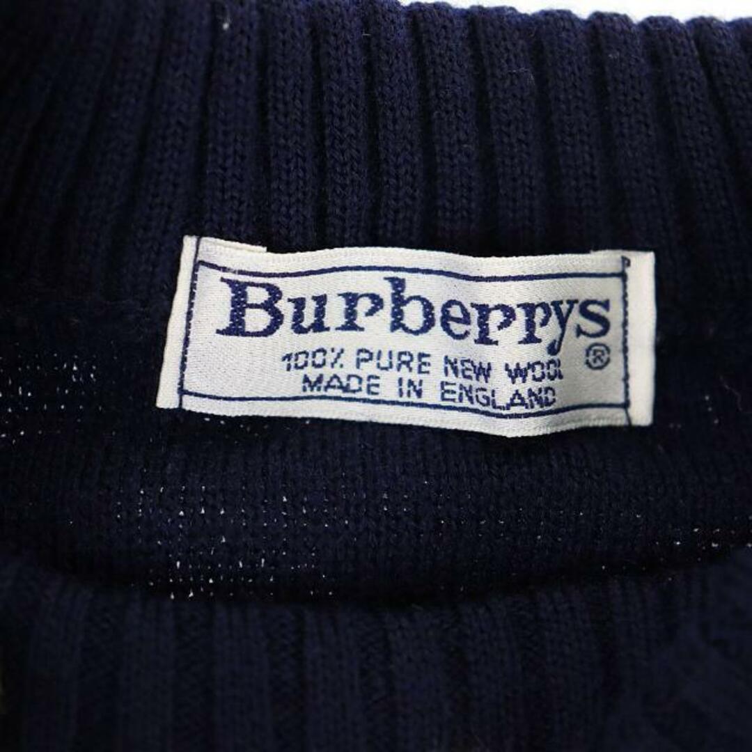 BURBERRY - バーバリー ニットセーター サイズM 中古 ネイビー ウール