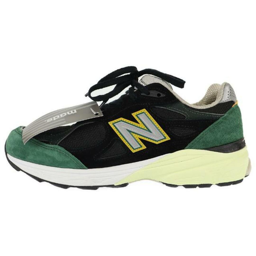 New Balance(ニューバランス)のニューバランス スニーカー 990v3 M990CP3 中古 サイズ26cm ブラック グリーン New Blance 【中古】 | 靴 ファッション 黒 緑 メンズ シンプル カジュアル ランクSA メンズの靴/シューズ(スニーカー)の商品写真