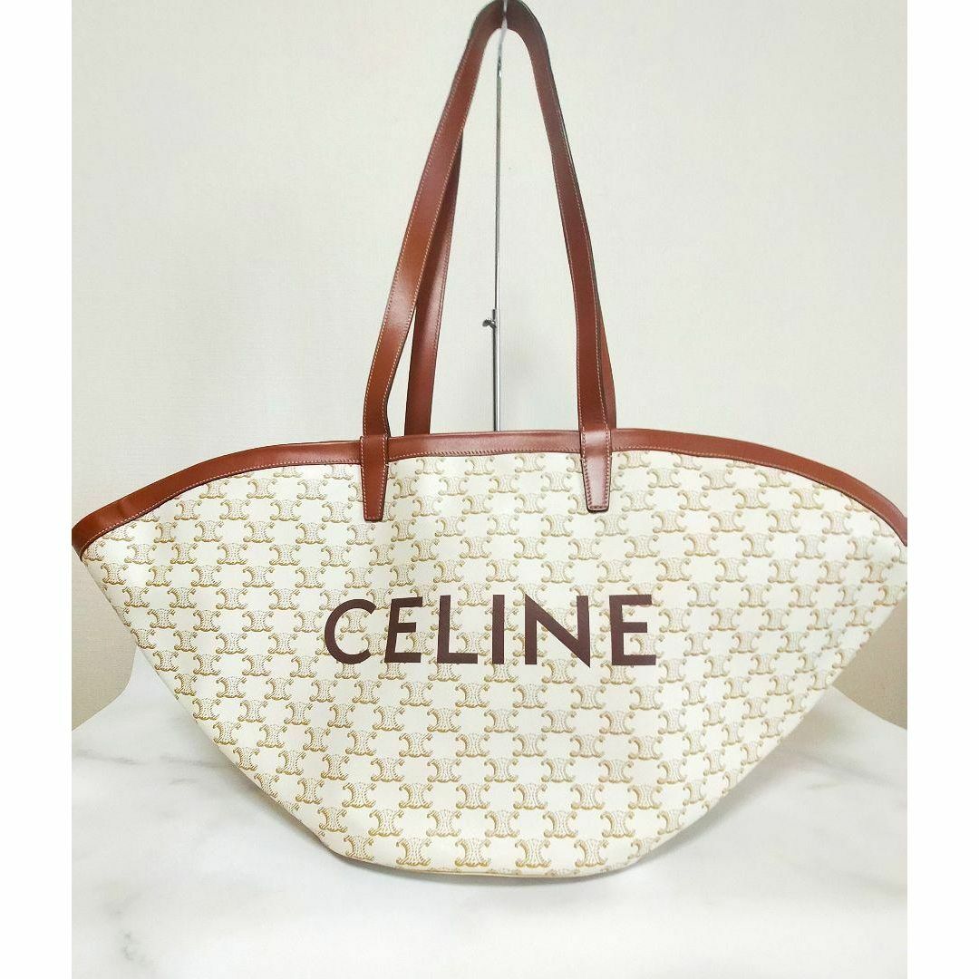 値下/ CELINE セリーヌ ロゴ トリオンフ ラージトート TK322大容量