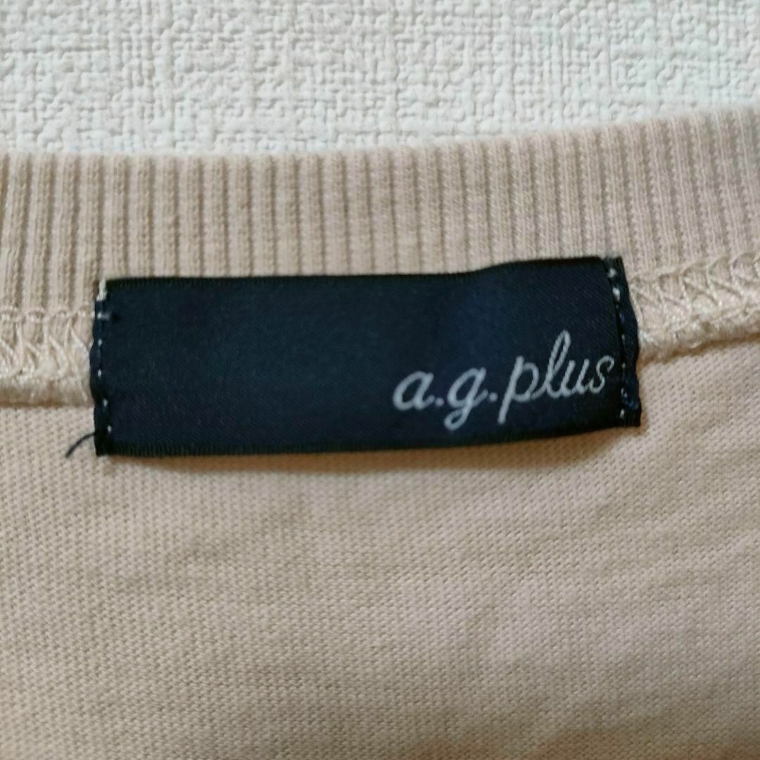 a.g.plus(エージープラス)のエージープラス レディース ロングTシャツ Fサイズ プリント 刺繍 レディースのトップス(Tシャツ(半袖/袖なし))の商品写真