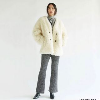 シールームリン TEDDYファーノーカラージャケット