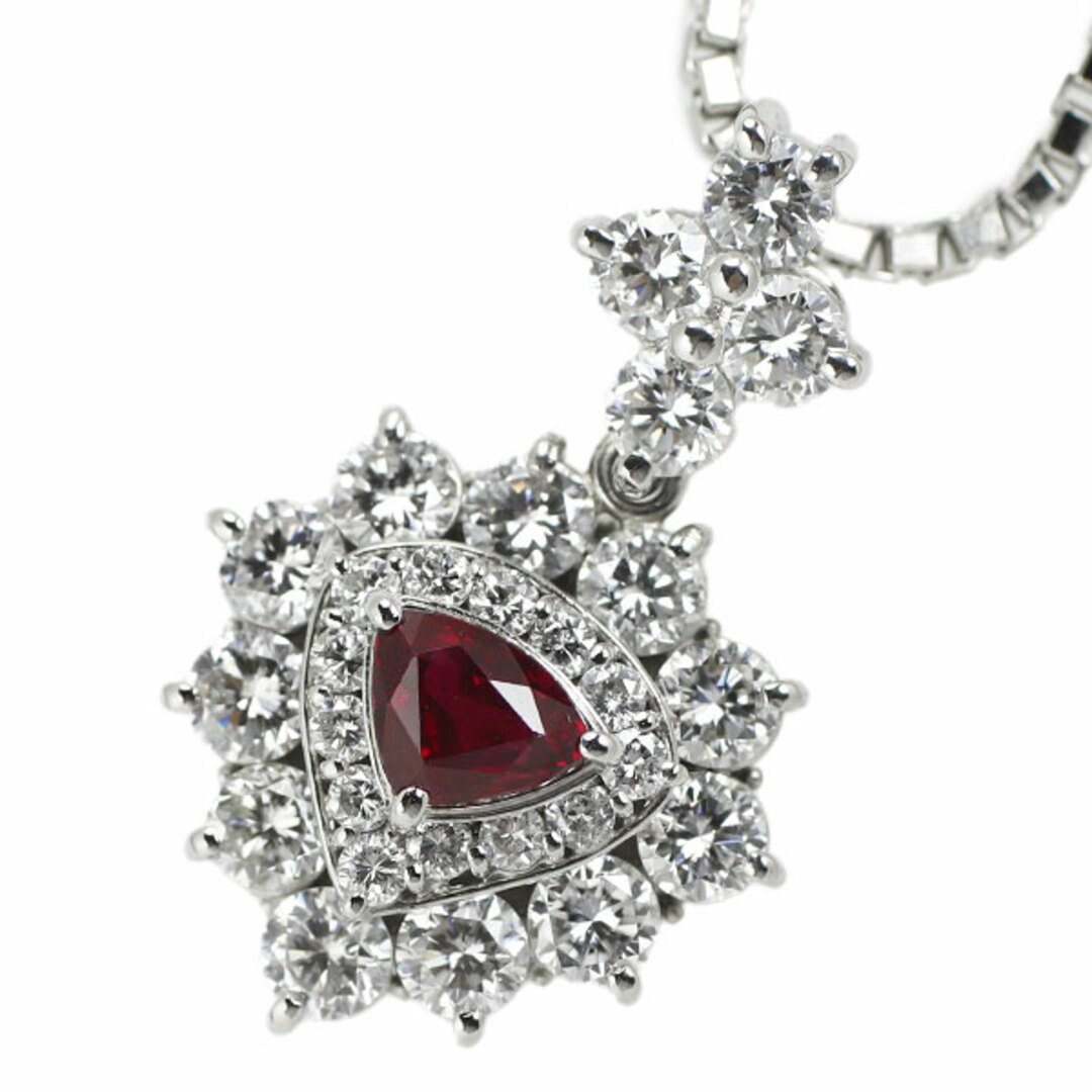 Pt900/ Pt850 ルビー ダイヤモンド ペンダントネックレス 0.39ct D1