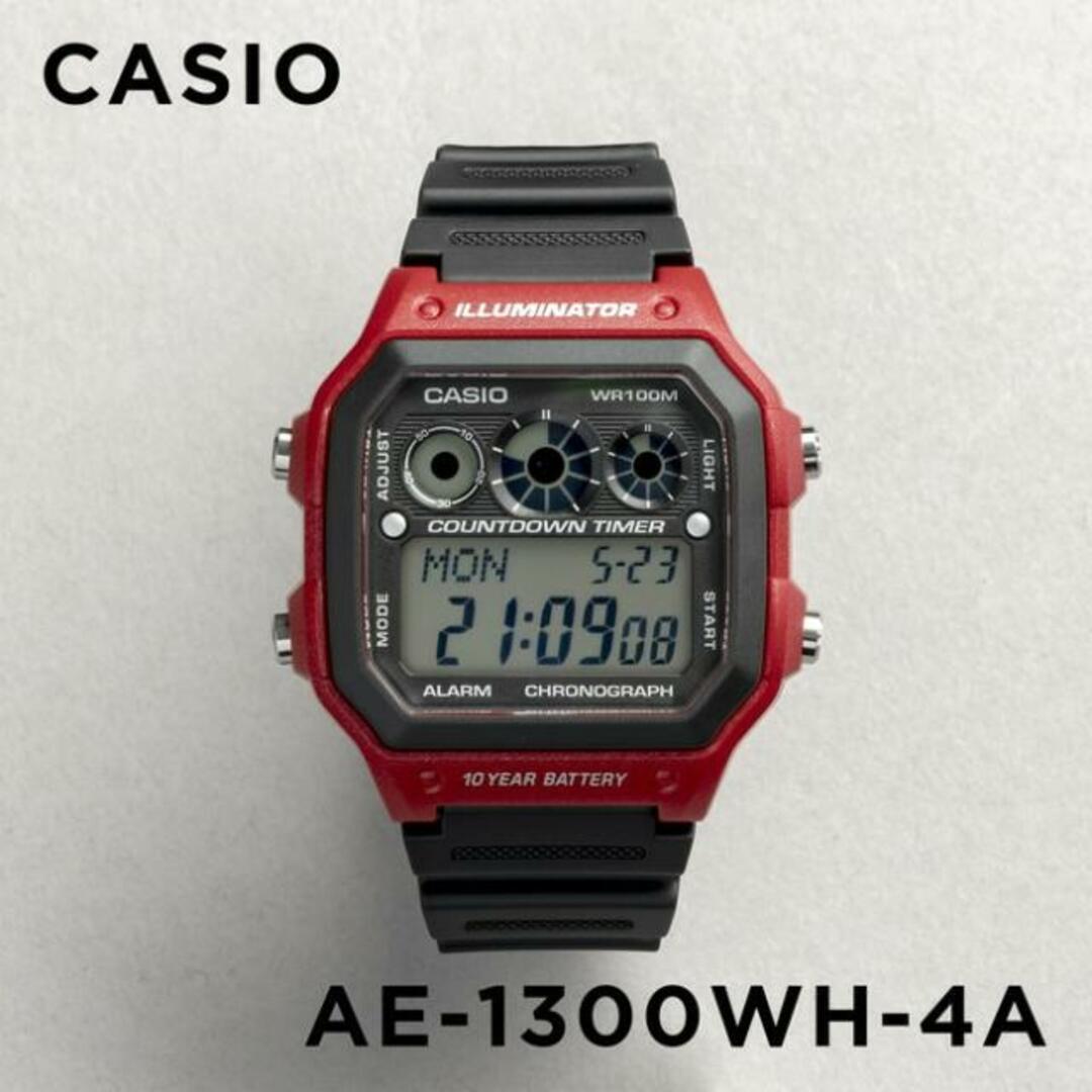 CASIO(カシオ)の【並行輸入品】CASIO STANDARD MENS カシオ スタンダード AE-1300WH-4A 腕時計 時計 ブランド メンズ キッズ 子供 男の子 チープカシオ チプカシ デジタル 日付 防水 サッカー フットサル 審判 レフェリー ブラック 黒 レッド 赤 送料無料 メンズの時計(腕時計(アナログ))の商品写真