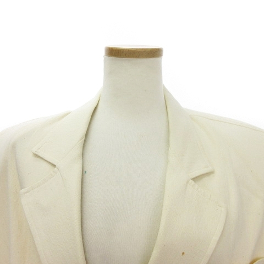 ヘルノ  テーラードジャケット 半袖 シングル 金ボタン ロゴ 刺繍 白