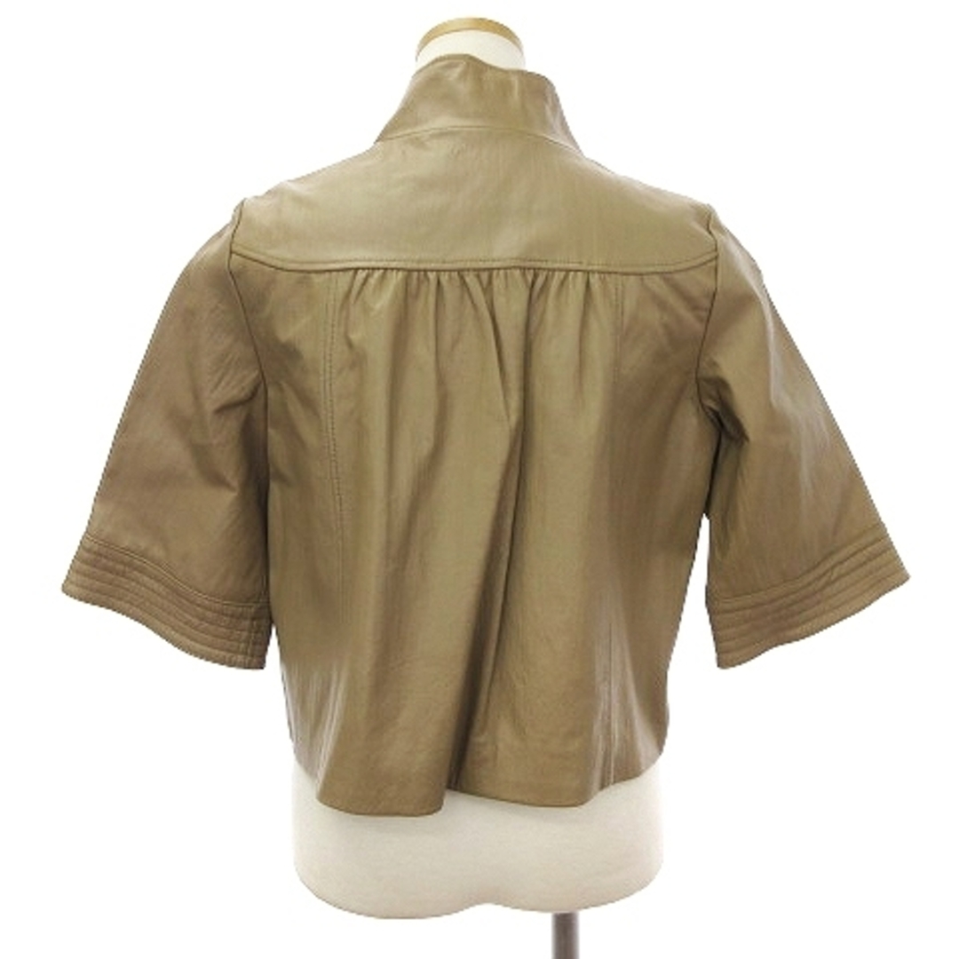 COMME CA ISM(コムサイズム)のコムサイズム ジャケット 革ジャン 半袖 ピッグレザー 無地 ベージュ M レディースのジャケット/アウター(ブルゾン)の商品写真
