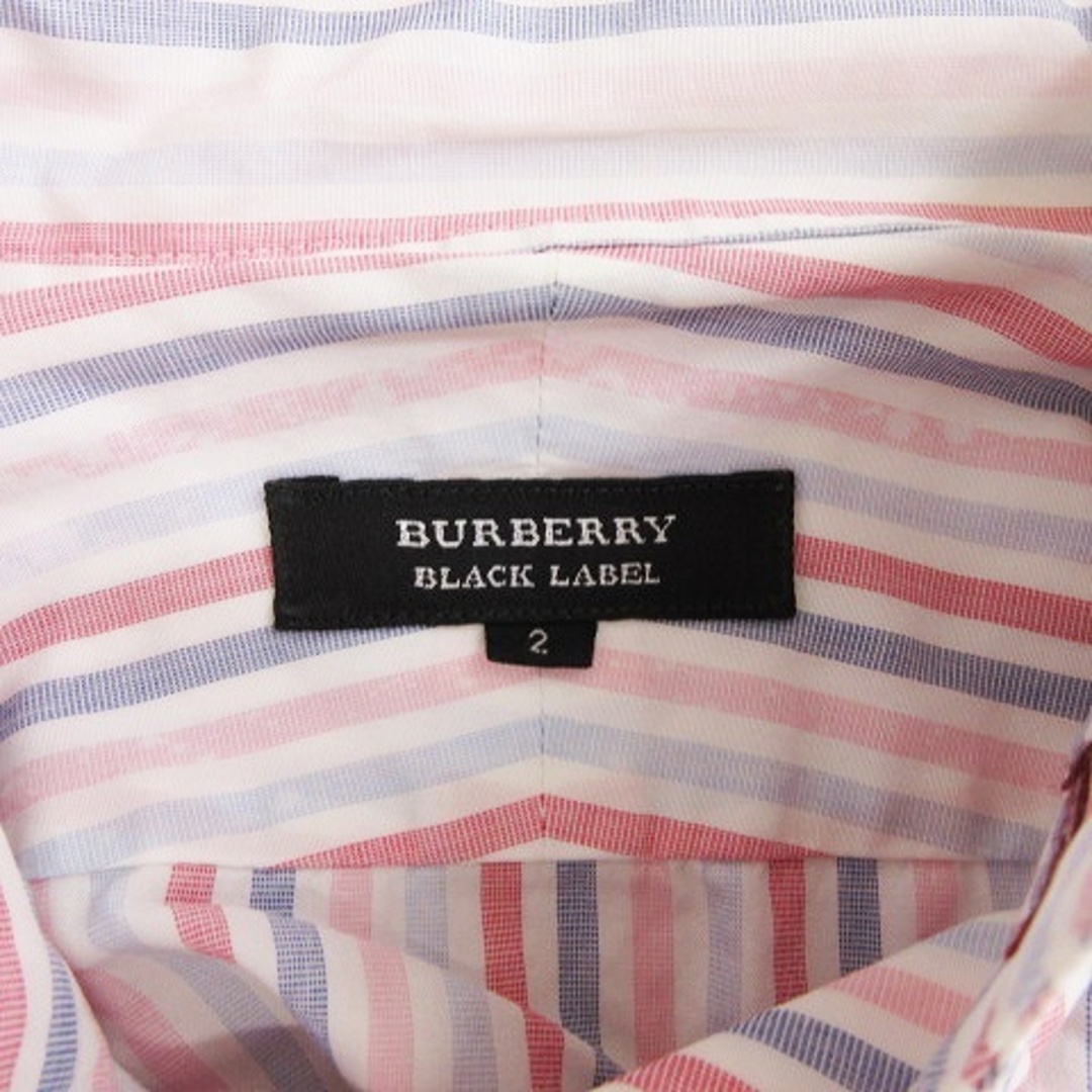 BURBERRY BLACK LABEL(バーバリーブラックレーベル)のバーバリーブラックレーベル シャツ カジュアル 長袖 ストライプ ピンク系 2 メンズのトップス(シャツ)の商品写真