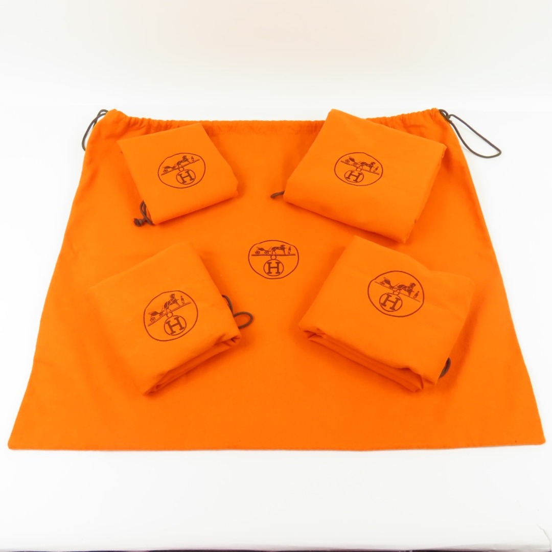 HERMES エルメス 巾着 保存袋 ダストバッグ バッグ用 5点セット まとめ売り サイズ色々 その他小物 コットン オレンジ